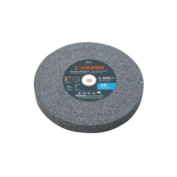 Rueda Abrasiva para Esmeril de Banco 8" x 1", Óxido de Aluminio, Grano 36