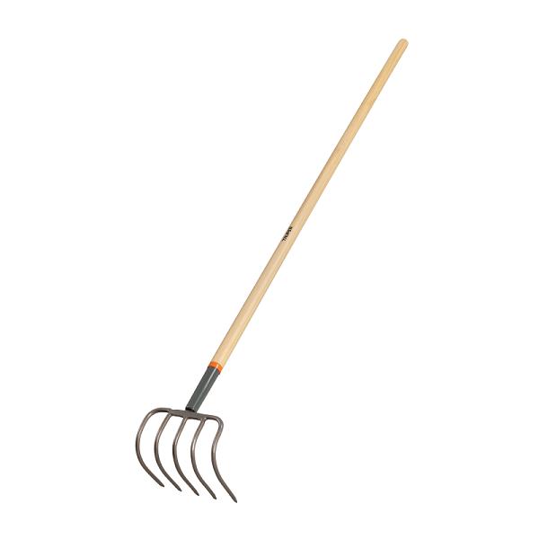Cultivador forjado, 5 dientes, mango de madera 60', TRUPER