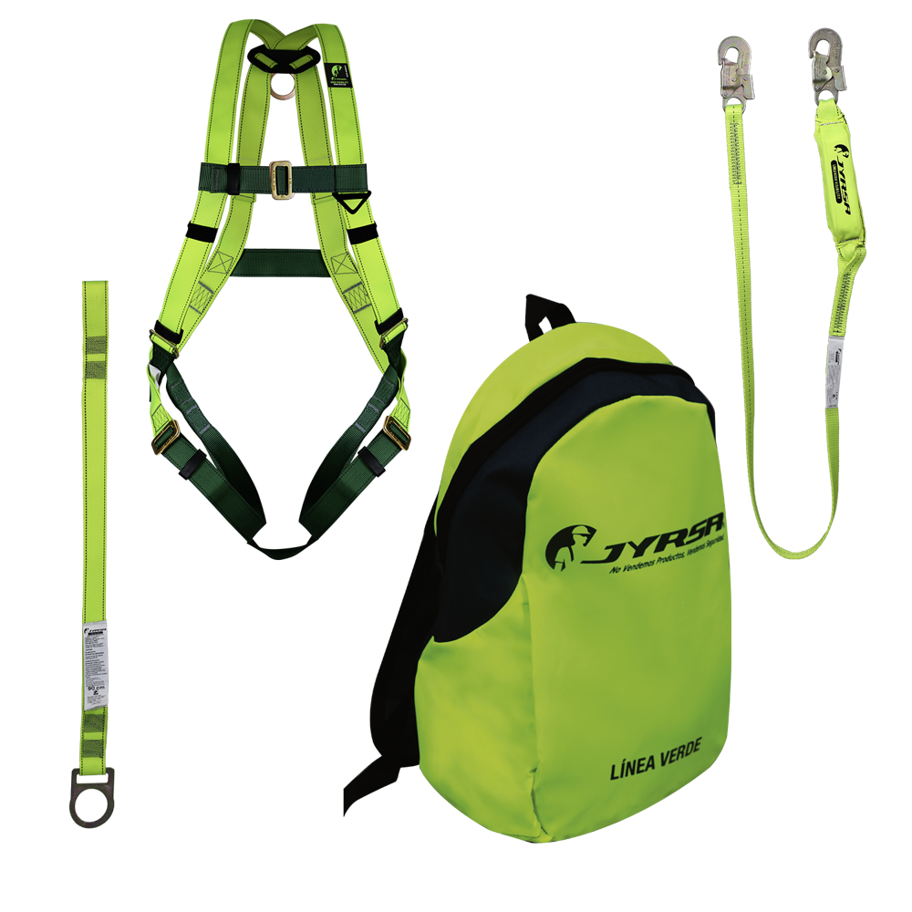 Kit de Protección Contra Caídas con Arnés y Amortiguador JYRSA JYR-MOCH01K