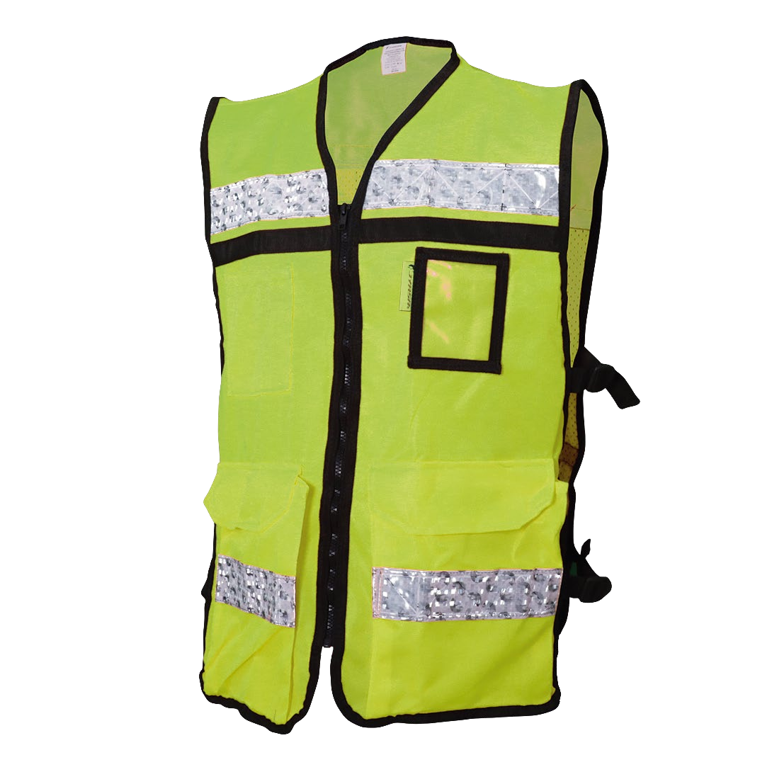 Chaleco Rescatista de Alta Visibilidad ECO-2049CR con Espalda de Jersey