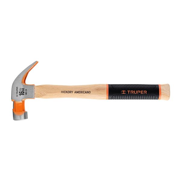 Martillo de Carpintero 16 oz con Uña Curva y Mango Hickory Truper Grip