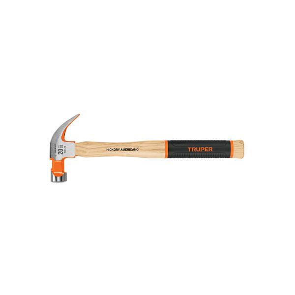Martillo de Uña Curva Truper Grip 20 oz con Mango de Hickory