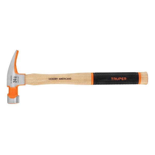 Martillo de Carpintero Truper 24 oz con Uña Recta, Cara Fresada y Grip