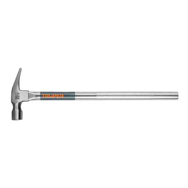 Martillo Tubular Truper de 20 oz con Uña Recta y Mango Antiderrapante