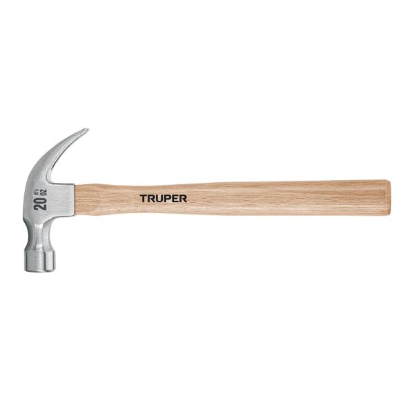 Martillo Truper de 20 oz con Uña Curva y Mango de Madera de Encino