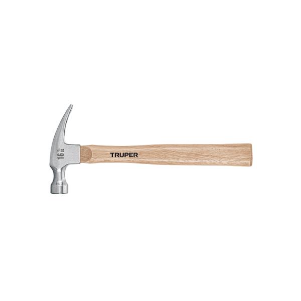 Martillo de Uña Recta Truper 16 oz con Mango de Madera de Encino