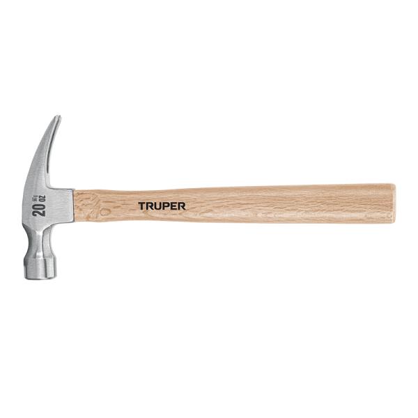 Martillo Truper 20 oz de Uña Recta con Mango de Madera de Encino