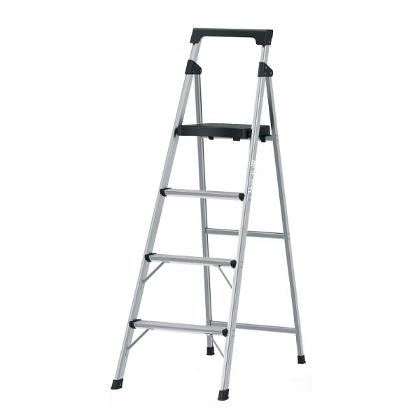 Escalerilla Tubular Plegable Truper de 4 Peldaños, Aluminio