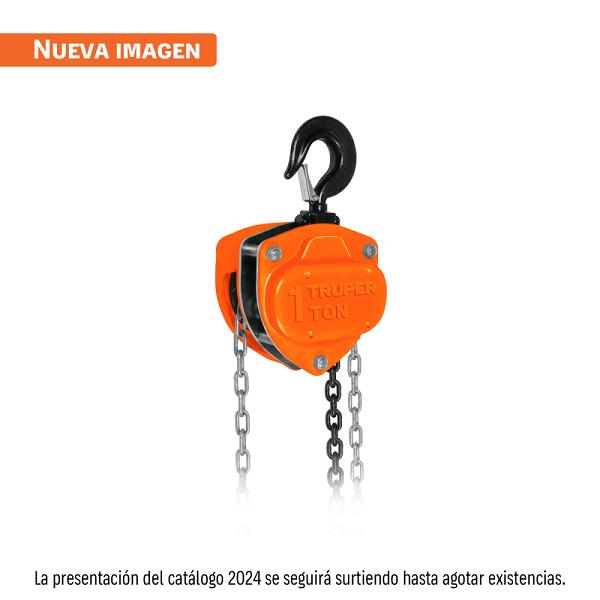 Polipasto de Cadena Truper de 1 Tonelada con Levantamiento de 3 Metros