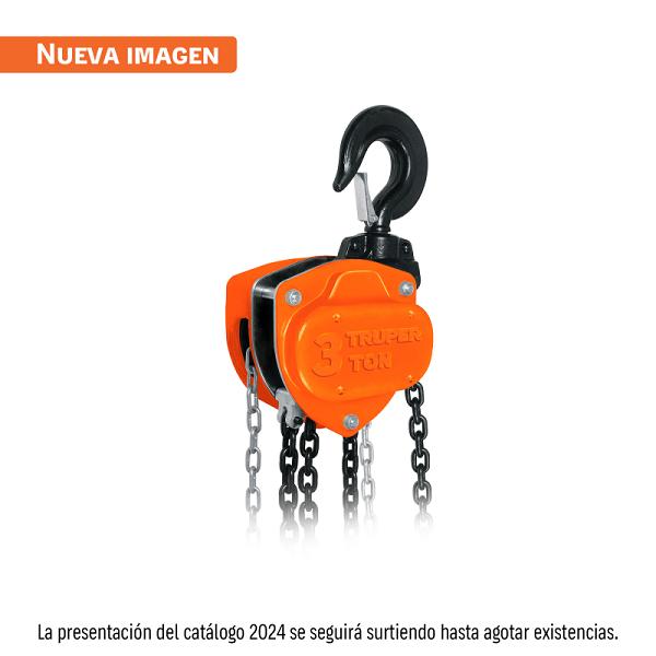 Polipasto Industrial de Cadena Truper, 3 Toneladas - Elevación 3 m
