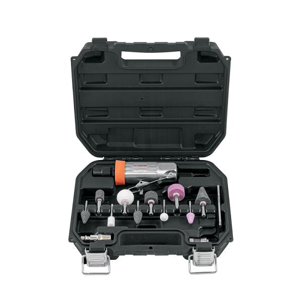 Kit de Mini Esmeriladora Neumática Truper 1/4" con Accesorios y Estuche