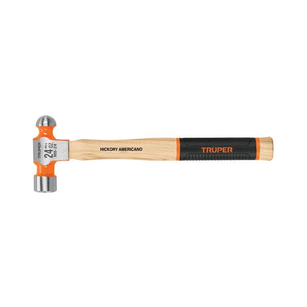Martillo de Bola 24 oz con Mango de Madera Hickory y Grip Ergonómico Truper