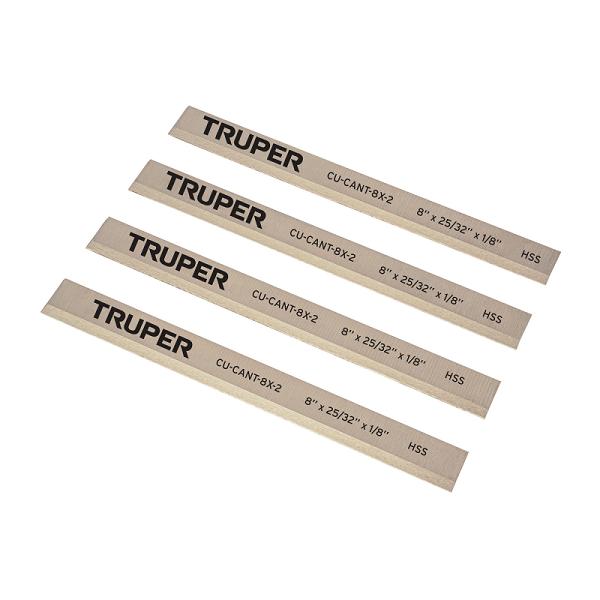 Juego de 4 Cuchillas de Acero HSS para Canteadora CANT-8X-2 Truper