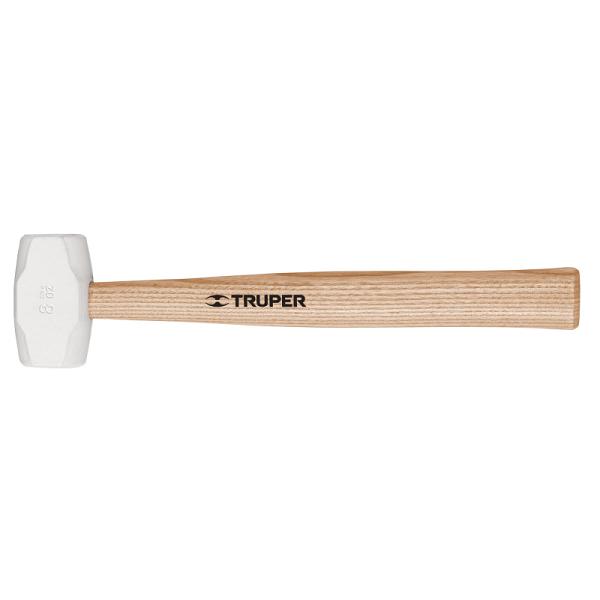 Mazo de Hule Blanco 8 oz con Mango de Madera Truper