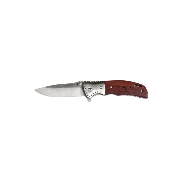 Navaja Abatible Truper con Mango de Madera y Hoja de 3 3/4"