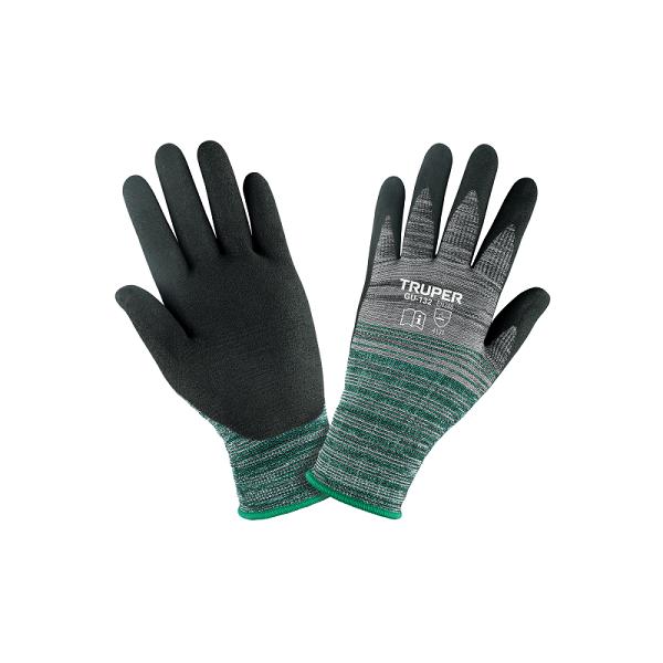 Guantes de Nylon con Recubrimiento de Nitrilo Arenoso Truper - Talla M