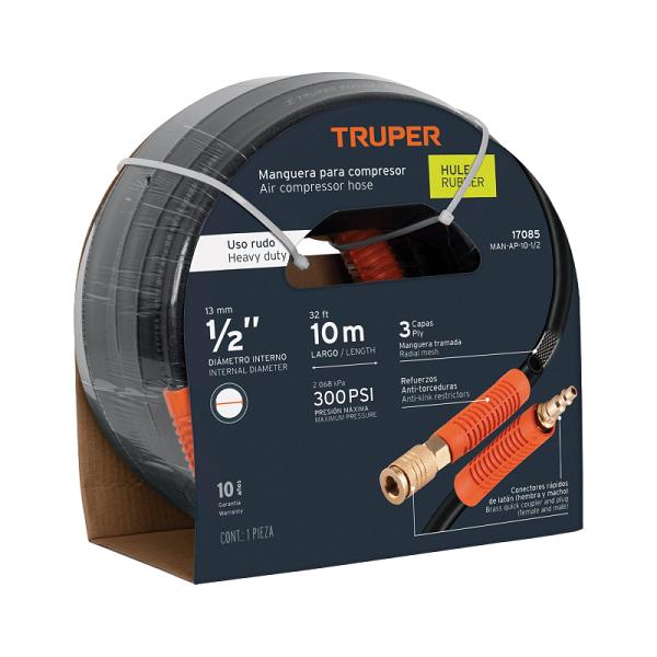 Manguera de Hule para Compresor Truper, 10m x 1/2"