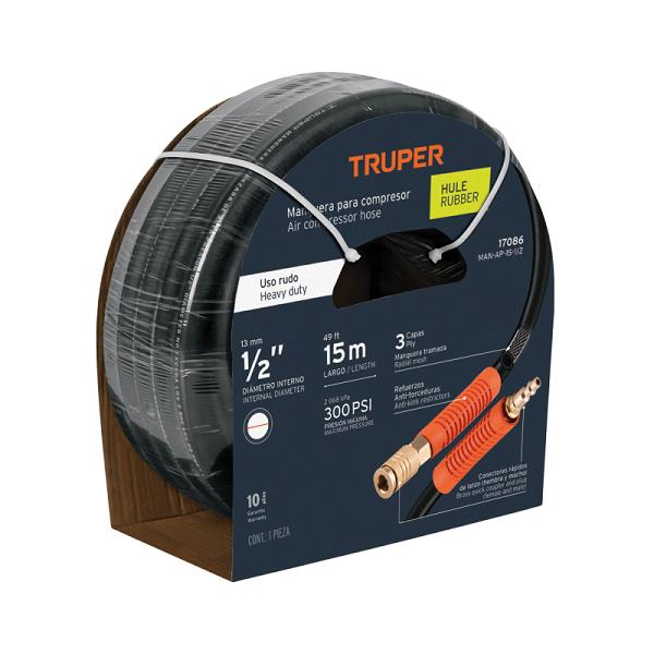 Manguera de Hule para Compresor Truper de 15m x 1/2"