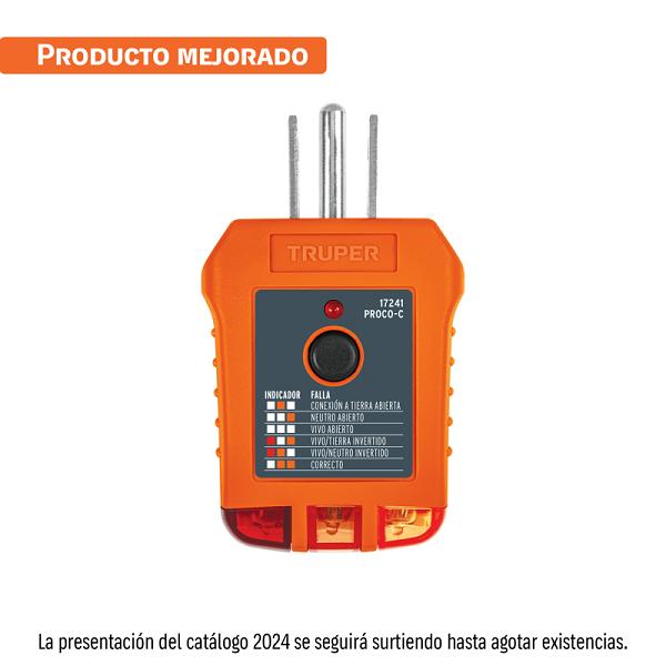 Probador de Tomacorriente con Botón GFCI Truper