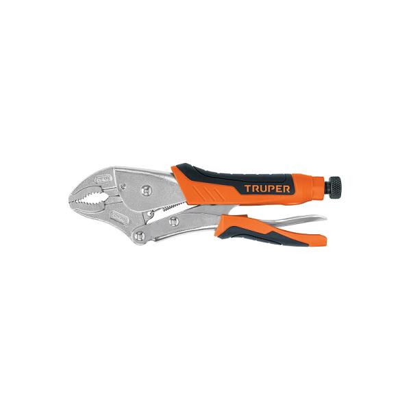 Pinza de Presión Truper de 10" con Mordaza Curva y Mango de Vinil