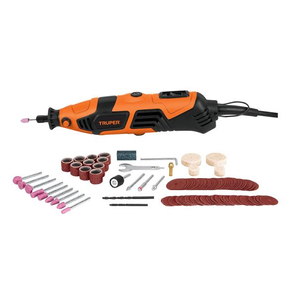 Herramienta Rotativa Truper Pro 150W con 97 Accesorios y Extensión Flexible