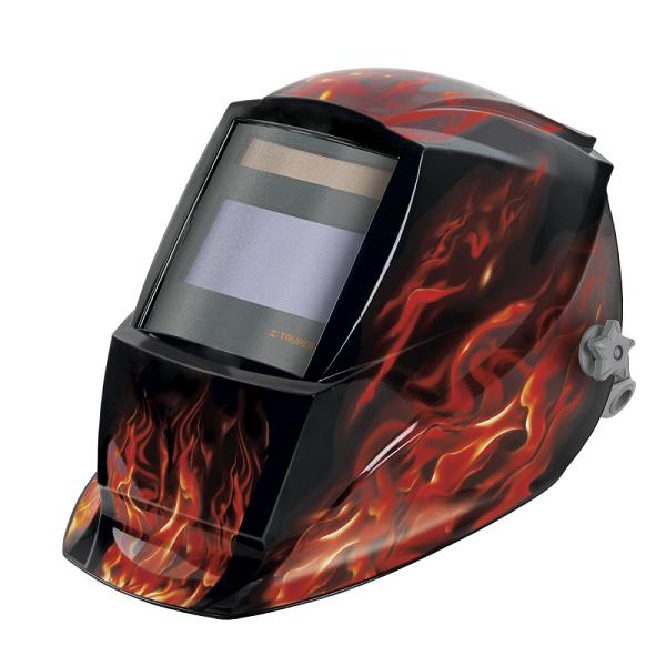 Careta Electrónica para Soldar con Diseño de Flamas y Sombra Variable 9-13