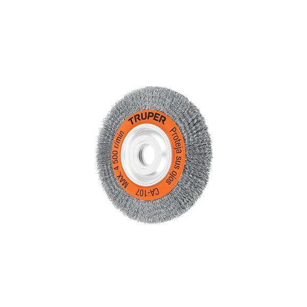 Carda de Alambre Ondulado 8" x 3/4" para Esmeril de Banco, Truper