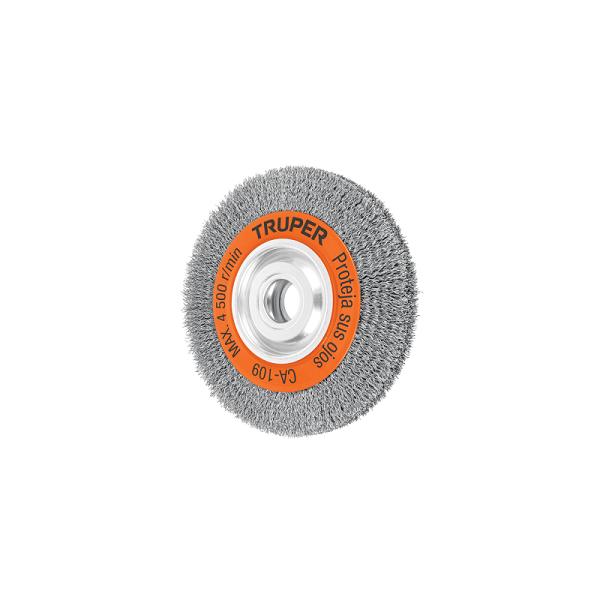 Carda de Alambre Ondulado 8" x 1" para Esmeril de Banco, Truper