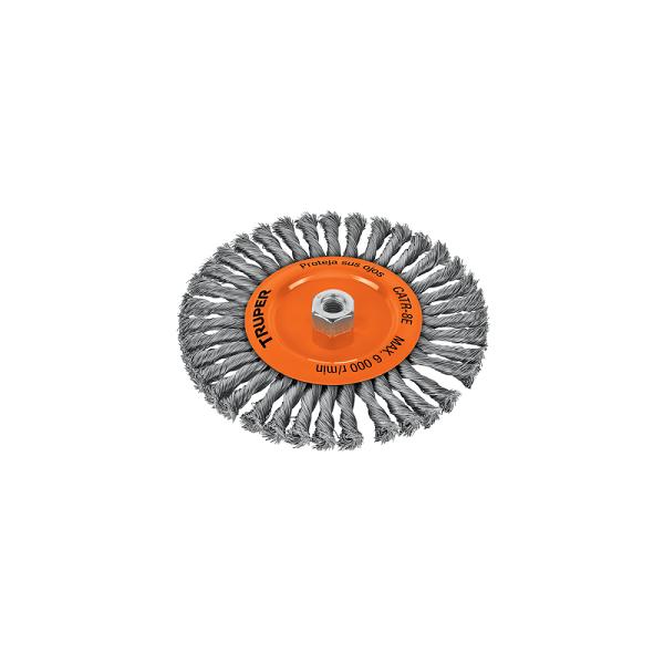 Carda Circular de 8" con Alambre Trenzado y Eje 5/8"-11 Truper