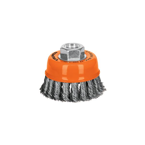 Carda de Copa 3" Alambre Trenzado Grueso, Eje 5/8"-11, Truper