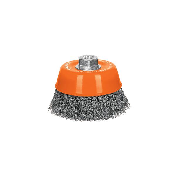Carda de Copa 5" Truper de Alambre Ondulado Grueso, Eje M14