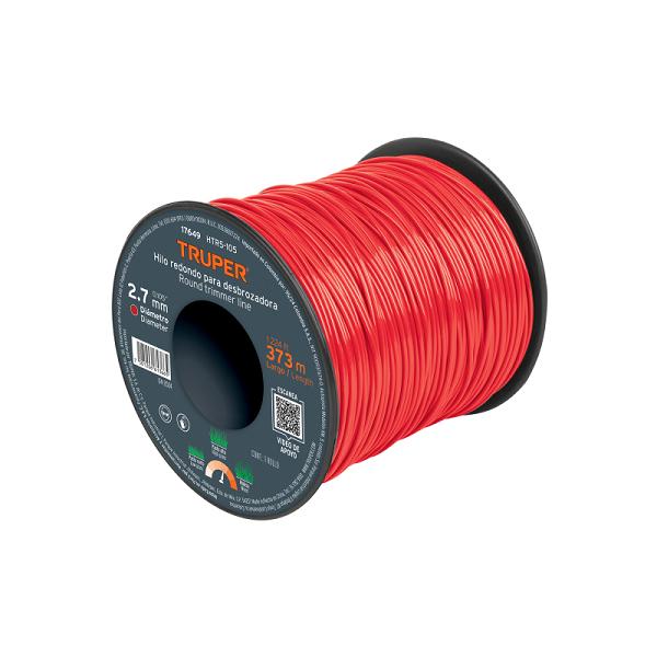 Hilo Redondo para Desbrozadora Truper, 2.7 mm x 373 m
