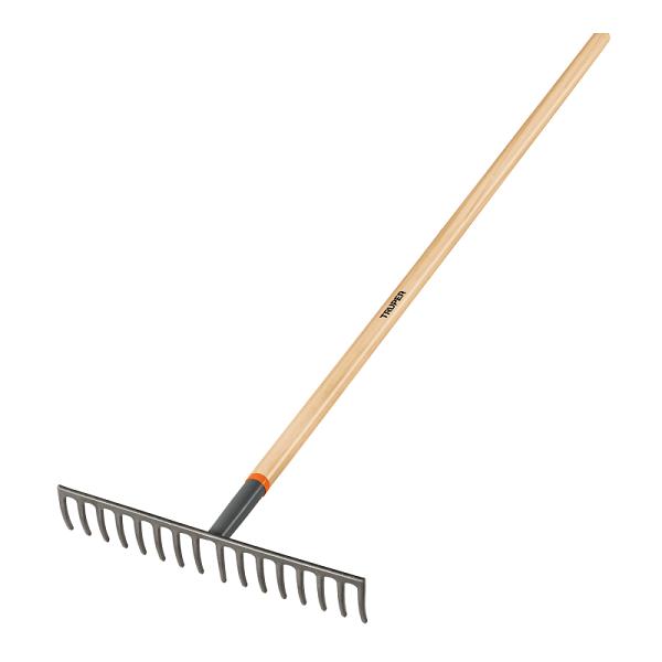 Rastrillo Recto Truper de 16 Dientes con Mango de Madera de 60"