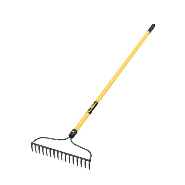 Rastrillo Jardinero de 16 Dientes con Mango de Fibra de Vidrio (60")