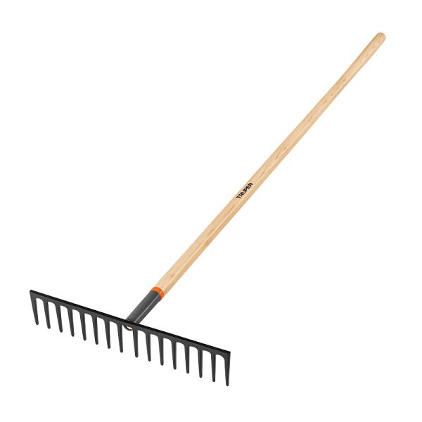 Rastrillo Recto Reforzado Truper con 16 Dientes y Mango de 60"