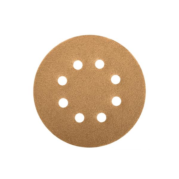 Paquete de 5 Discos de Lija de 5" Grano 80 con 8 Perforaciones
