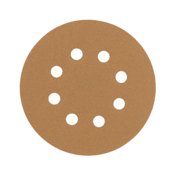 Paquete de 5 Discos de Lija 5" Grano 120 con 8 Perforaciones