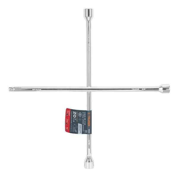 Llave de Cruz de 20 Pulgadas Pulida y Cromada con Cuadro de 1/2"