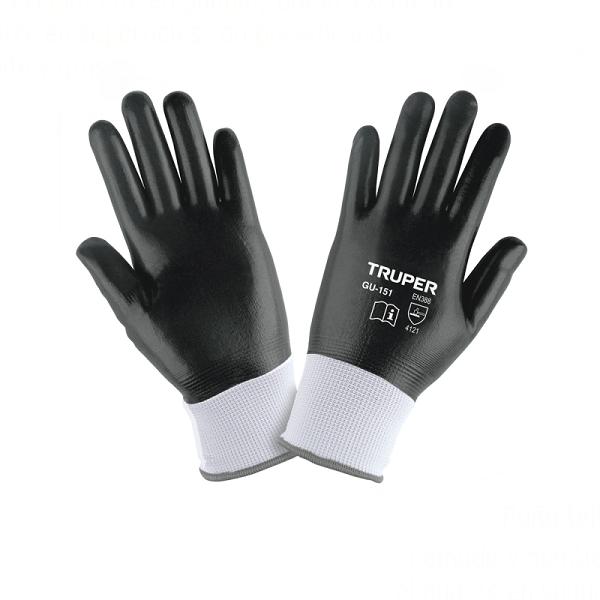 Guantes de Poliéster con Recubrimiento de Nitrilo Truper - Talla Chica