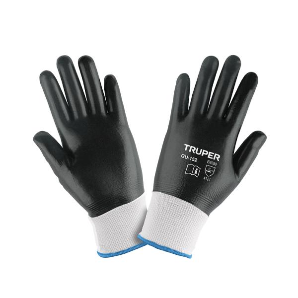 Guantes de Poliéster con Recubrimiento de Nitrilo Truper, Talla M