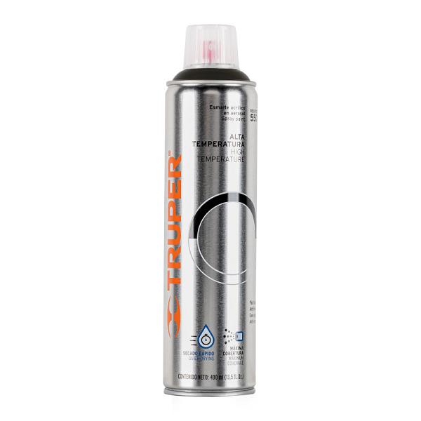 Pintura en Aerosol para Alta Temperatura Negro Mate, 400 ml