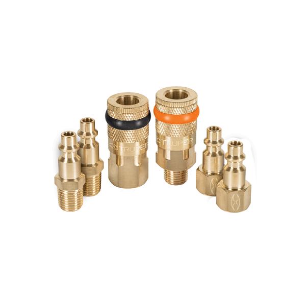 Juego de Conectores Rápidos y Coples de Latón Truper, 6 Piezas, 1/4" NPT