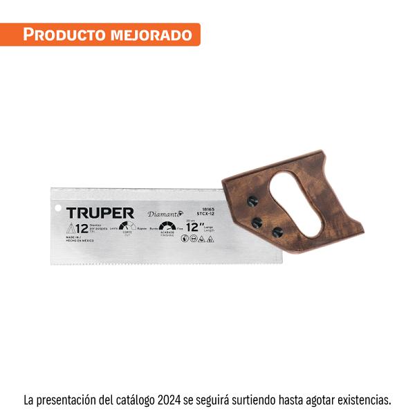 Serrucho de Costilla Truper de 12" Diamante con Mango Ergonómico, 12 DPP