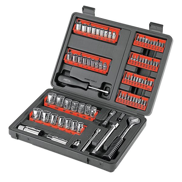 Juego de Herramientas para Mecánico Pretul (81 Piezas, 1/4" y 3/8")