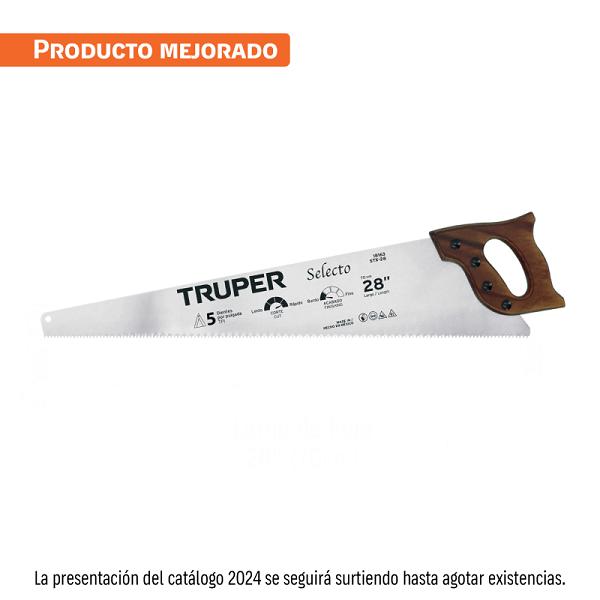 Serrucho Profesional Truper Selecto de 28 Pulgadas, 5 DPP