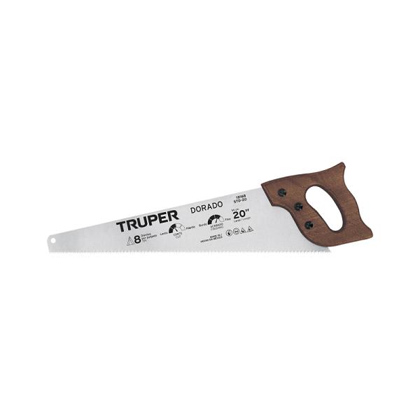 Serrucho de Mano Truper Dorado de 20 Pulgadas, 8 DPP