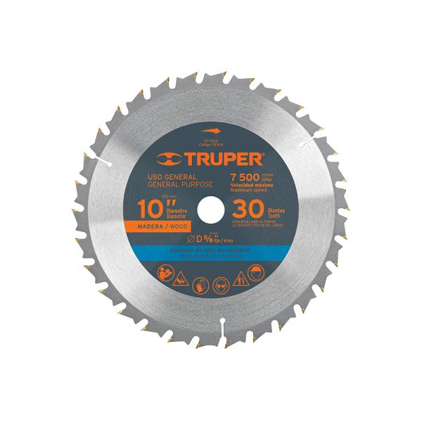 Disco de Sierra para Madera Truper de 10" (30 Dientes, Eje 5/8")