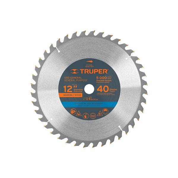 Disco de Sierra Truper para Madera de 12 Pulgadas y 40 Dientes