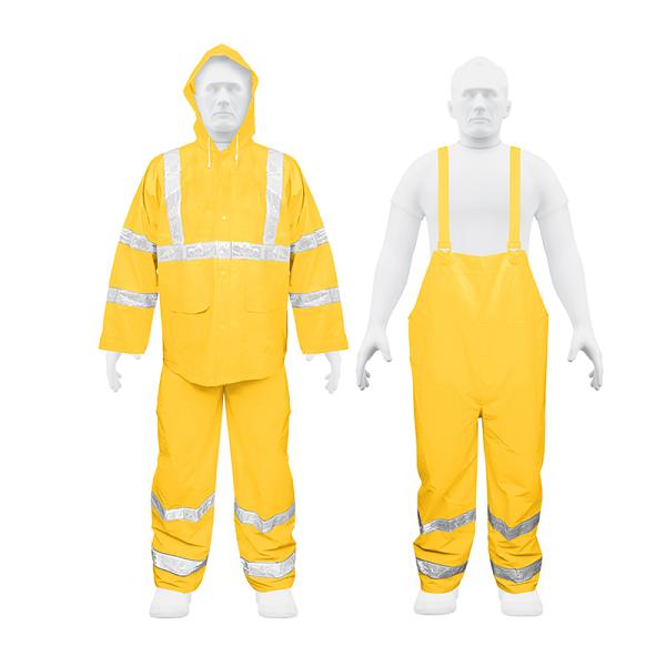 Conjunto Impermeable Doble Capa Amarillo con Reflejante, Talla M