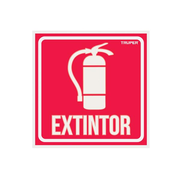 Letrero de Señalización de Extintor Truper Fotoluminiscente, 19 x 19 cm